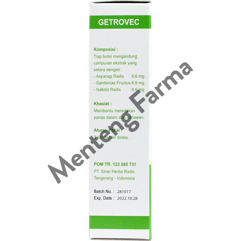 Getrovec Spray - Obat Panas Dalam Dan Sariawan - Menteng Farma