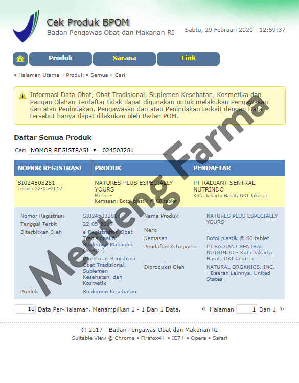 Natures Plus Especially Yours 60 Tablets - Vitamin Kesehatan Wanita - Menteng Farma