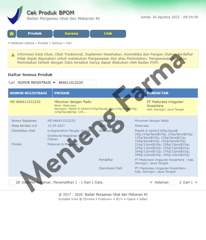 Madurasa (Dus Isi 12 Sachet) - Menteng Farma
