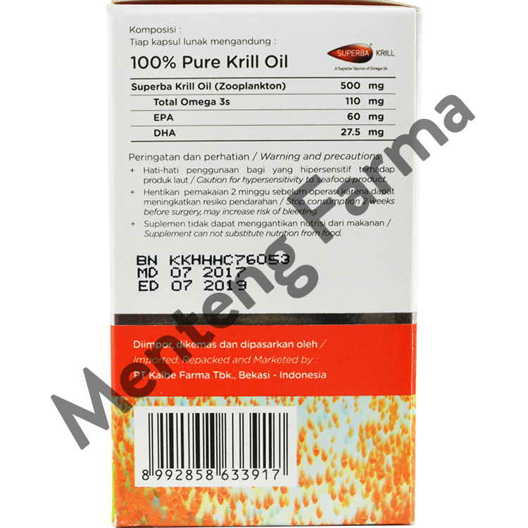 H2 Superba Krill Oil 30 Kapsul - Suplemen Omega 3 - Menteng Farma