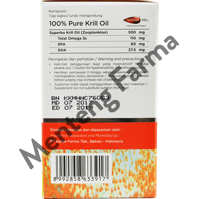 H2 Superba Krill Oil 30 Kapsul - Suplemen Omega 3 - Menteng Farma