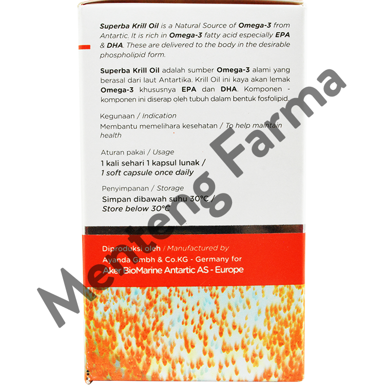 H2 Superba Krill Oil 30 Kapsul - Suplemen Omega 3 - Menteng Farma