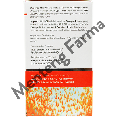 H2 Superba Krill Oil 30 Kapsul - Suplemen Omega 3 - Menteng Farma