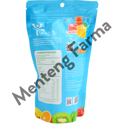 Youvit Multivitamin For Kids 60 Gummies - Multivitamin Gummy Anak Rasa Mix Buah - Menteng Farma