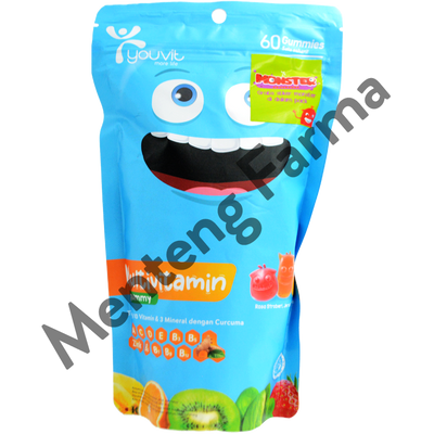 Youvit Multivitamin For Kids 60 Gummies - Multivitamin Gummy Anak Rasa Mix Buah - Menteng Farma