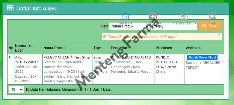 Pregcy Check Test Pack - Alat Uji Kehamilan Strip - Menteng Farma