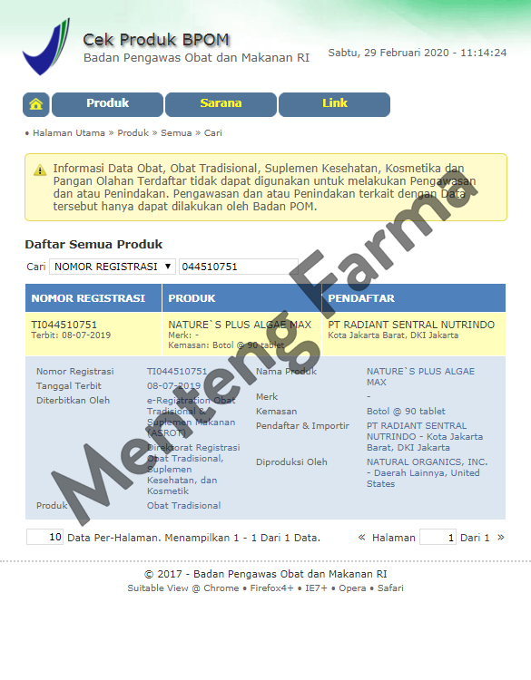 Natures Plus Algae Max Spirulina 90 Tablet - Suplemen Daya Tahan Tubuh - Menteng Farma