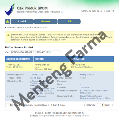 Huang Lian Su Tablets Box Isi 12 Botol Kecil - Obat Sakit Perut - Menteng Farma