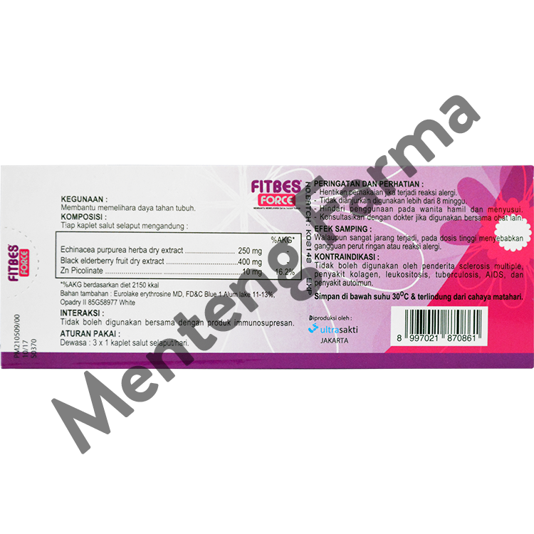 Fitbes Force 5 Kaplet - Suplemen Daya Tahan Tubuh - Menteng Farma