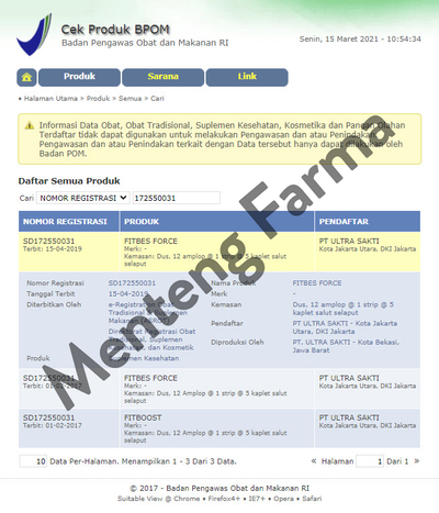 Fitbes Force 5 Kaplet - Suplemen Daya Tahan Tubuh - Menteng Farma