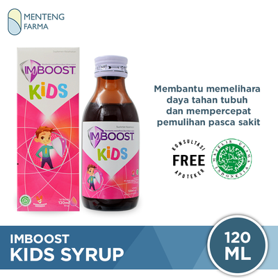 Imboost Kids Syrup 120 ML - Suplemen Penambah Daya Tahan Tubuh Anak - Menteng Farma