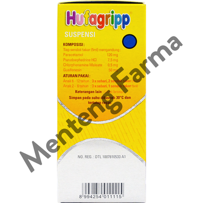 Hufagrip Kuning Obat Flu Dan Batuk Anak 60 mL - Menteng Farma