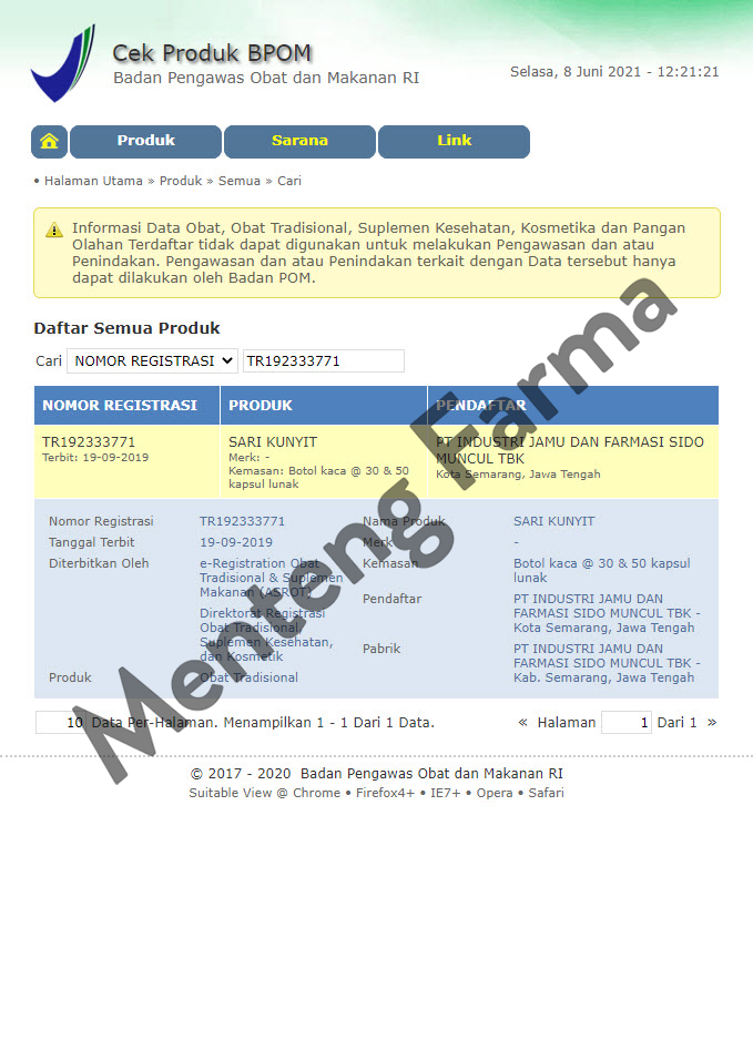Sido Muncul Natural Sari Kunyit 50 Kapsul Lunak - Meredakan Gangguan Lambung dan Maag - Menteng Farma