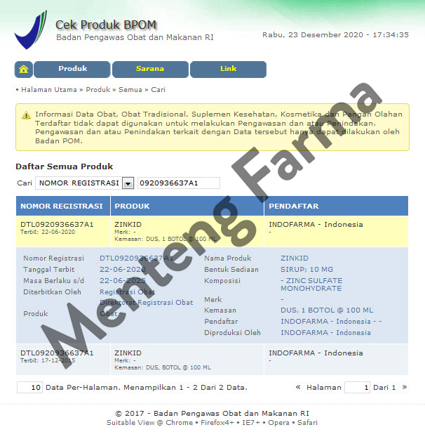 Zinkid Sirup 10 mg/5 mL 100 mL - Pelengkap Pengobatan Diare Anak - Menteng Farma
