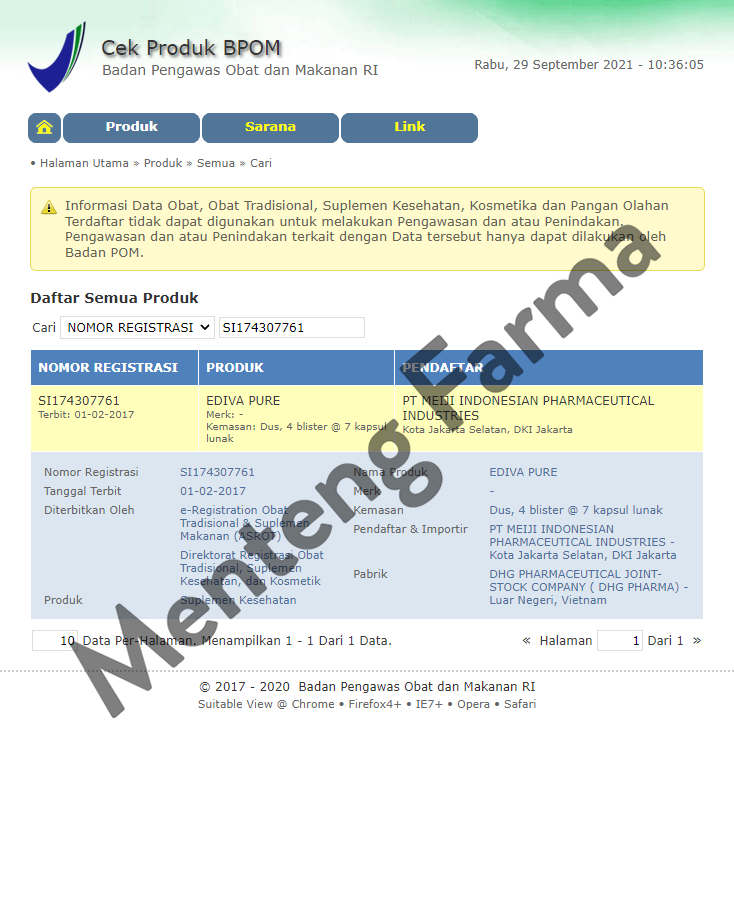 Ediva Pure 28 Kapsul - Obat Pelancar Datang Bulan - Menteng Farma