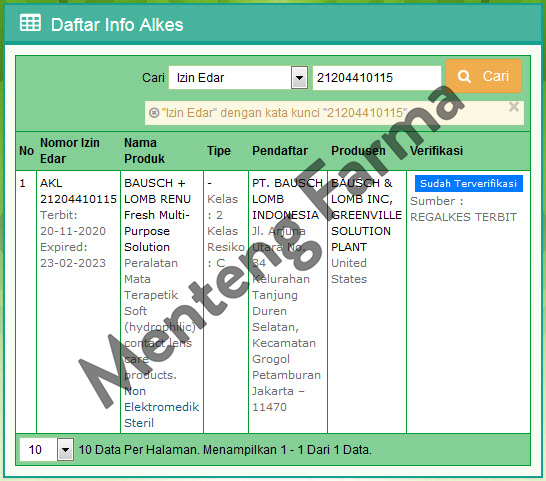 Renu Fresh Multi Purpose Solution 335 mL - Cairan Pembersih Lensa Kontak - Menteng Farma