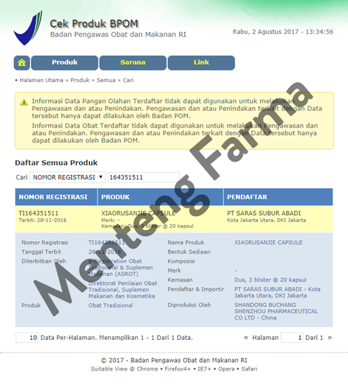 Buchang Xiaoru Sanjie Capsule - Untuk kanker payudara dan mastoplasia - Menteng Farma