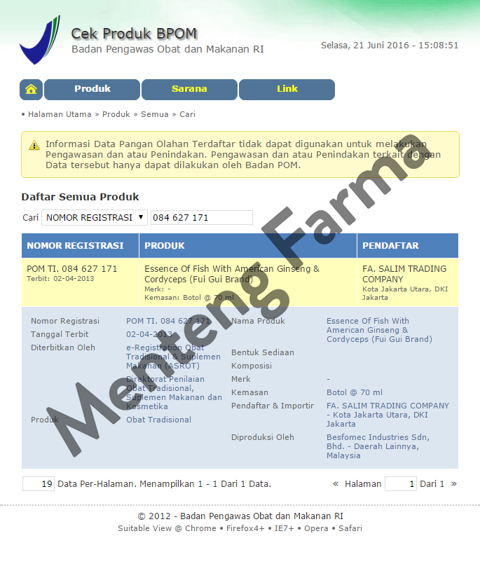 Essence Of Fish with American Ginseng & Cordyceps - Menteng Farma