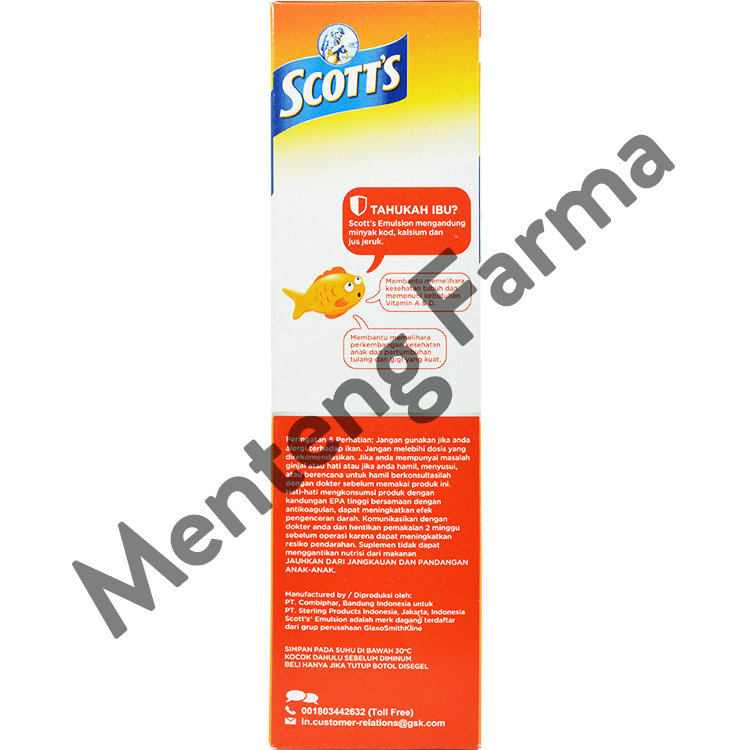 Scott's Emulsion 200 Ml - Suplemen Untuk Pertumbuhan Tinggi Badan Anak - Menteng Farma