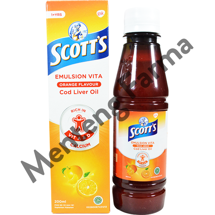 Scott's Emulsion 200 Ml - Suplemen Untuk Pertumbuhan Tinggi Badan Anak - Menteng Farma