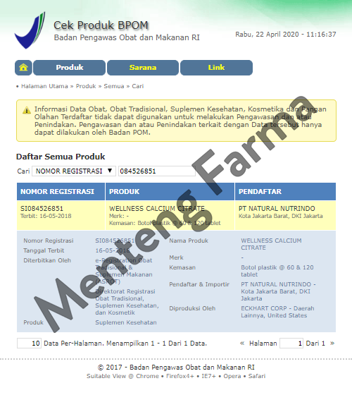 Wellness Calcium Citrate Isi 60 Tablet - Suplemen Tulang dan Gigi - Menteng Farma