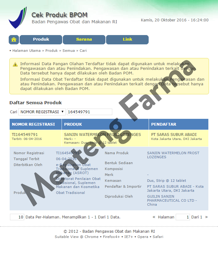 Sanjin Watermelon Frost Lozenges - Menteng Farma