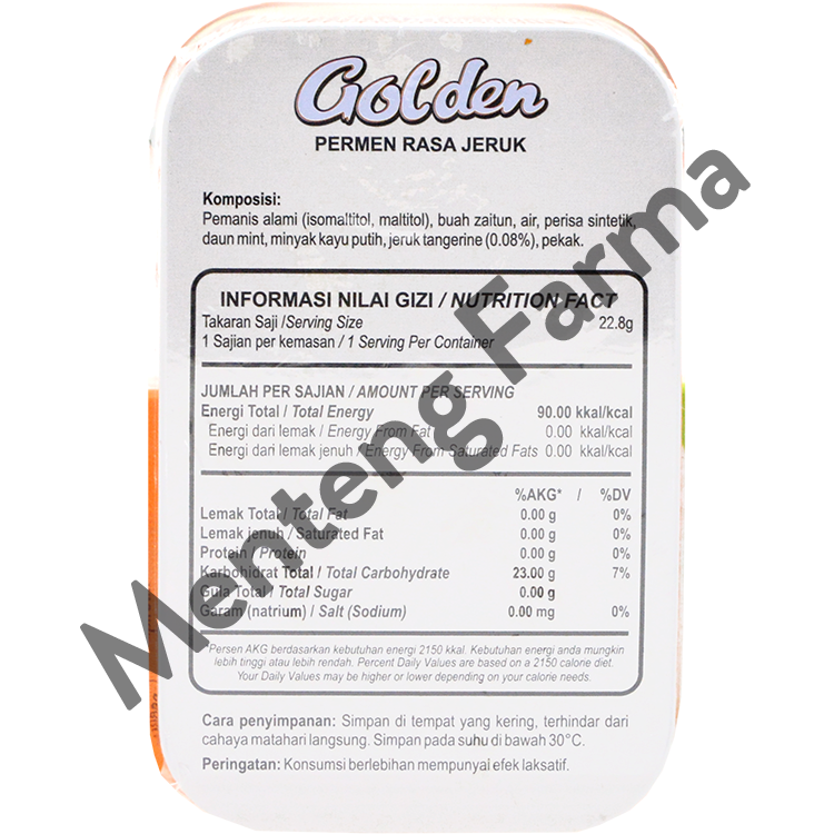 Golden Throat Lozenge Jeruk - Permen Pelega Tenggorokan - Menteng Farma