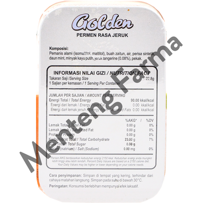 Golden Throat Lozenge Jeruk - Permen Pelega Tenggorokan - Menteng Farma