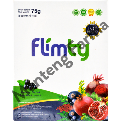 Flimty Fiber Blackcurrant Travel Pack 5 Sachet - Pelangsing Diet Detox - Menteng Farma