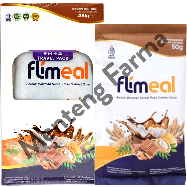 Flimeal Coklat Susu Travel Pack 4 Sachet - Minuman Sereal Bernutrisi - Menteng Farma