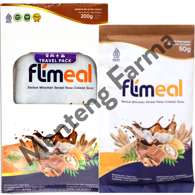 Flimeal Coklat Susu Travel Pack 4 Sachet - Minuman Sereal Bernutrisi - Menteng Farma