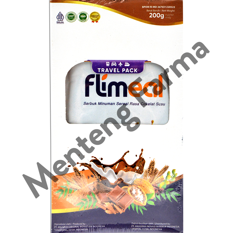 Flimeal Coklat Susu Travel Pack 4 Sachet - Minuman Sereal Bernutrisi - Menteng Farma