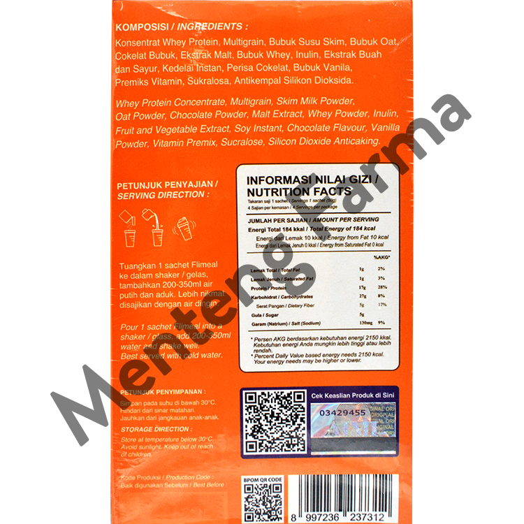 Flimeal Coklat Susu Travel Pack 4 Sachet - Minuman Sereal Bernutrisi - Menteng Farma