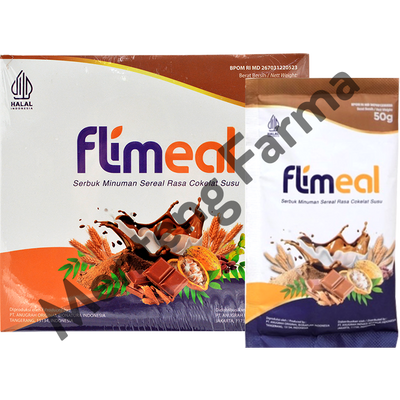 Flimeal Coklat Susu 12 Sachet - Minuman Sereal Bernutrisi - Menteng Farma