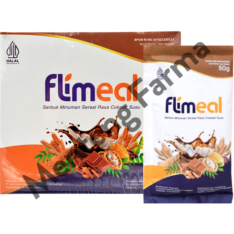 Flimeal Coklat Susu 12 Sachet - Minuman Sereal Bernutrisi - Menteng Farma