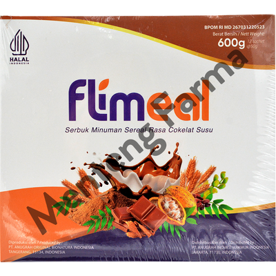 Flimeal Coklat Susu 12 Sachet - Minuman Sereal Bernutrisi - Menteng Farma