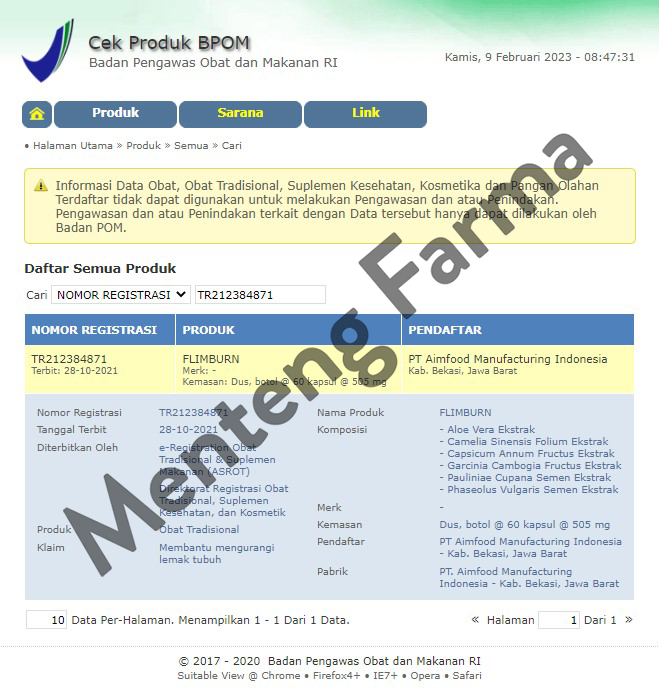 Flimburn By Flimty 60 Kapsul - Suplemen Pembakar Lemak - Menteng Farma