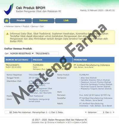 Flimburn By Flimty 60 Kapsul - Suplemen Pembakar Lemak - Menteng Farma