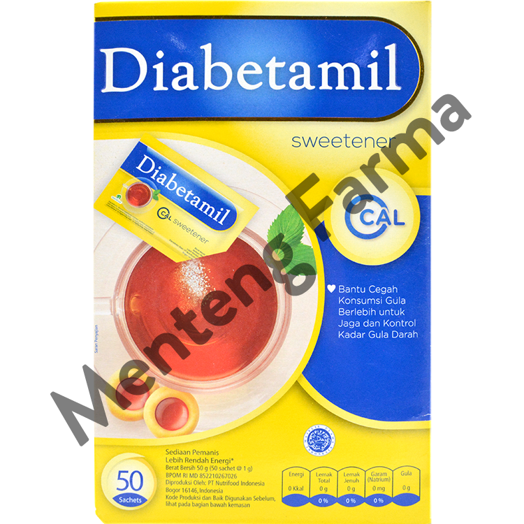Diabetamil Sweetener 50 Sachet - Pemanis Alami Diabetes Rendah Kalori - Menteng Farma