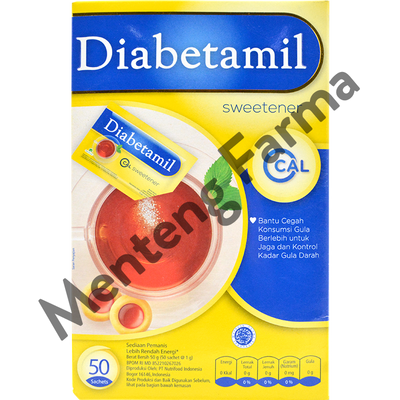 Diabetamil Sweetener 50 Sachet - Pemanis Alami Diabetes Rendah Kalori - Menteng Farma