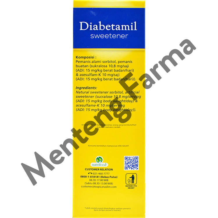 Diabetamil Sweetener 50 Sachet - Pemanis Alami Diabetes Rendah Kalori - Menteng Farma