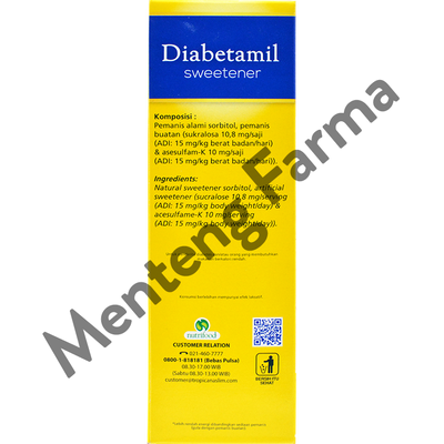 Diabetamil Sweetener 50 Sachet - Pemanis Alami Diabetes Rendah Kalori - Menteng Farma