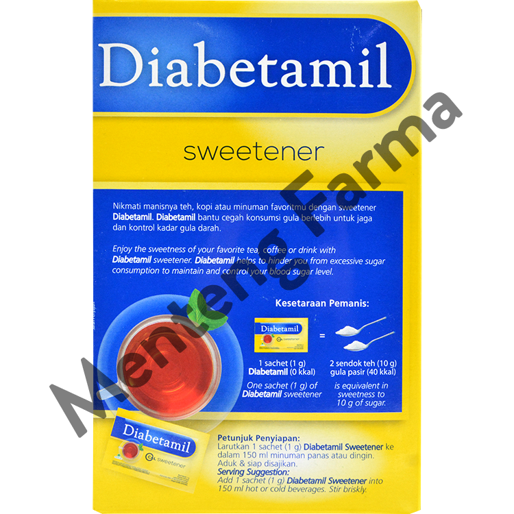 Diabetamil Sweetener 50 Sachet - Pemanis Alami Diabetes Rendah Kalori - Menteng Farma