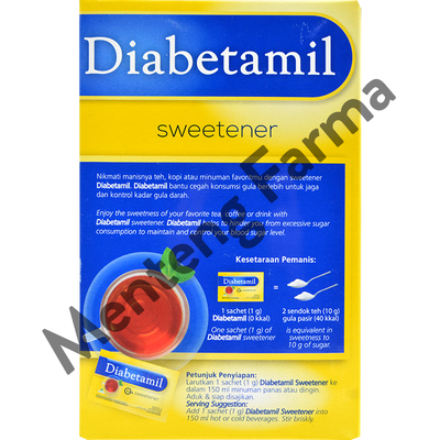 Diabetamil Sweetener 50 Sachet - Pemanis Alami Diabetes Rendah Kalori - Menteng Farma