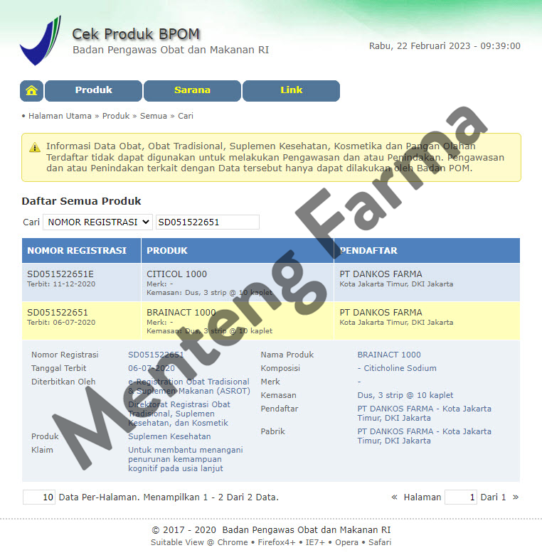 Brainact 1000 mg 10 Kaplet - Suplemen Fungsi Otak - Menteng Farma