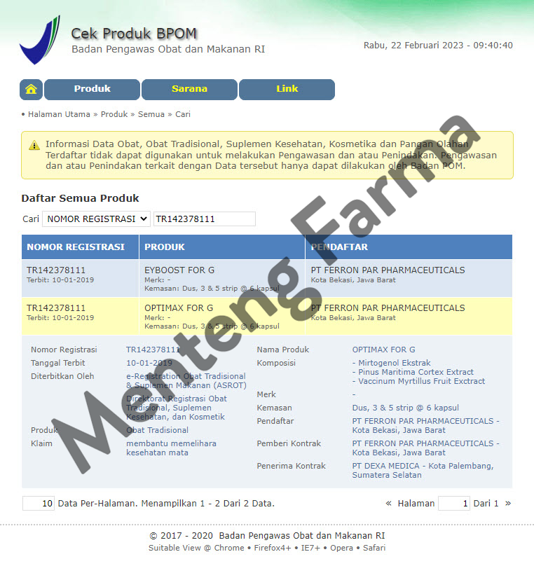 Optimax For g 6 Kapsul - Vitamin dan Suplemen Mata - Menteng Farma