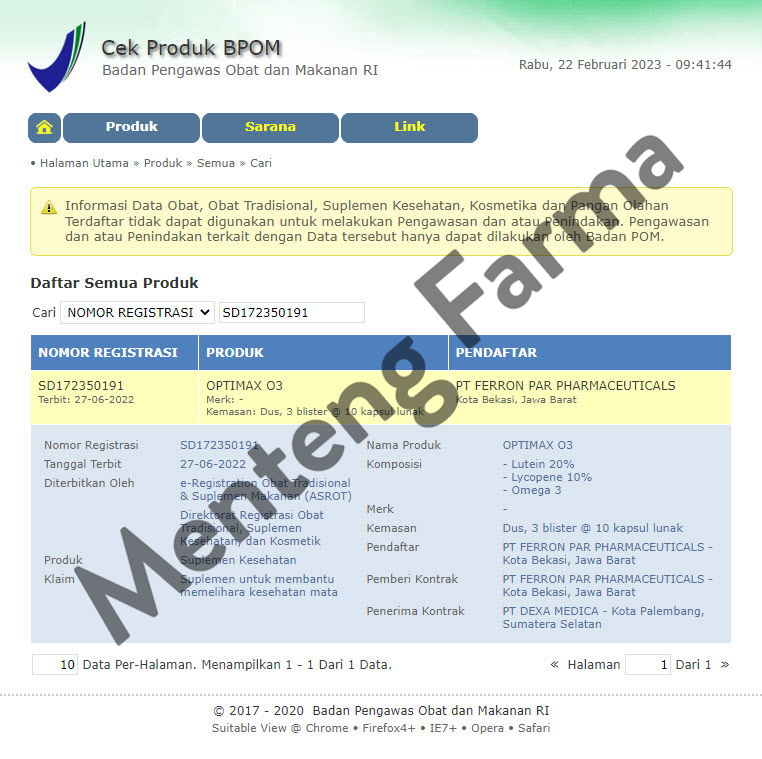Optimax O3 10 Kapsul - Vitamin dan Suplemen Kesehatan Mata - Menteng Farma