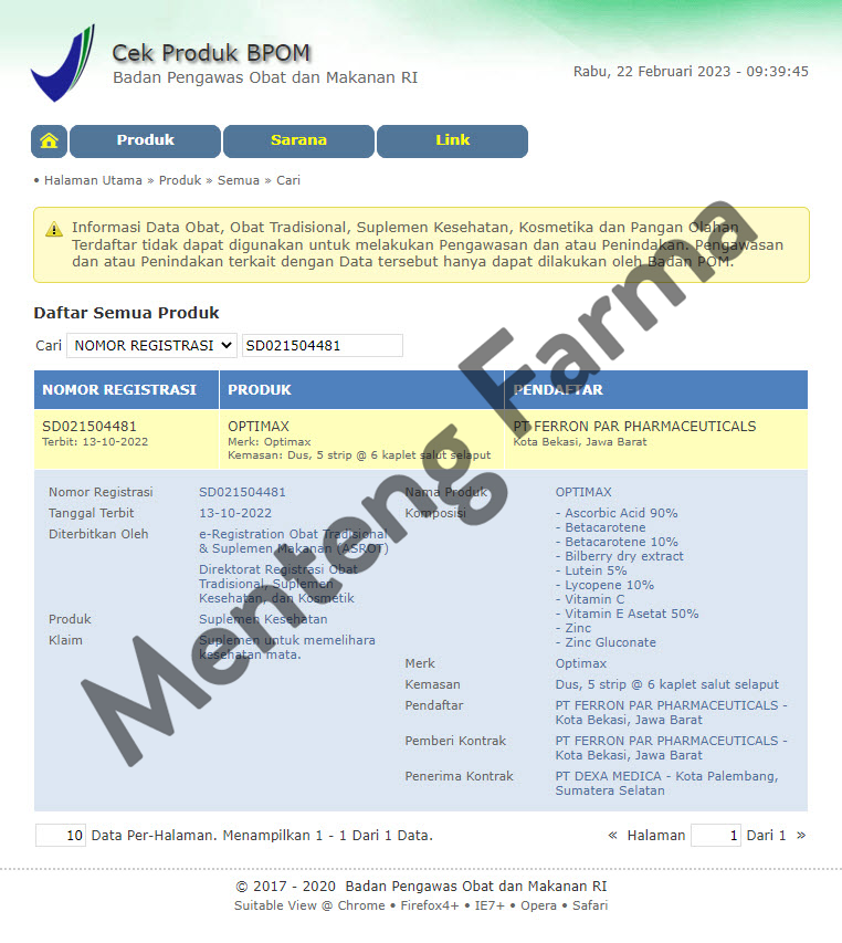 Optimax 6 Kaplet - Vitamin dan Suplemen Kesehatan Mata - Menteng Farma