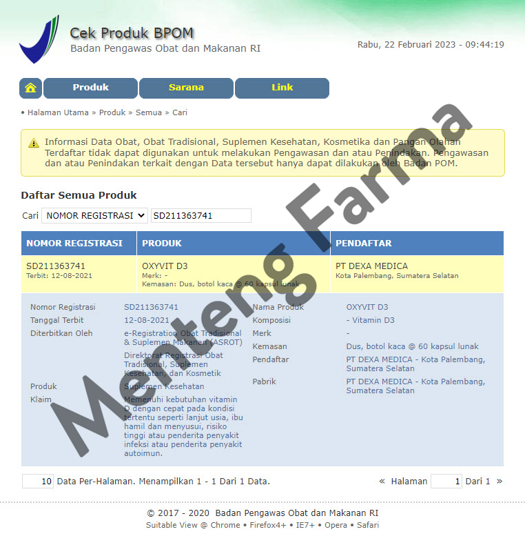 Oxyvit D3 60 Kapsul - Suplemen Vit D3 1000 IU - Menteng Farma