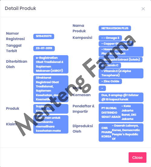 Netravision Plus 10 Kapsul - Suplemen Kesehatan Mata - Menteng Farma